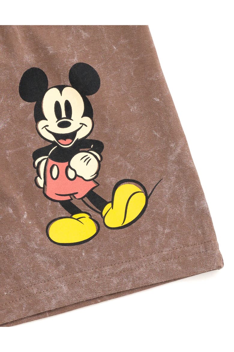 Mickey Mouse Mineral Wash 2-Piece T-Shirt and Shorts Set, Alternate, color, Mickey Dark Taupe