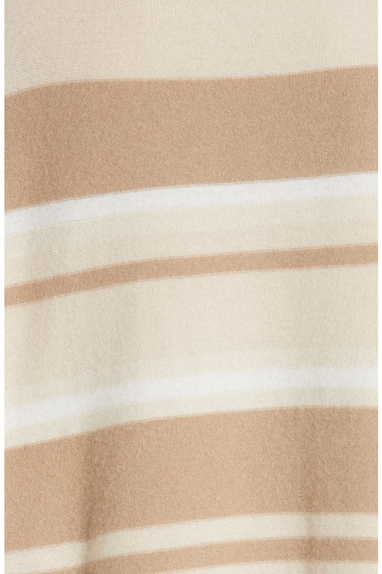 Cashmere Ombré Stripe Mock Neck Sweater, Alternate, color, PUTTY/ CAMEL