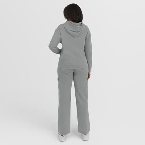 Wear By Erin Andrews Gray Los Angeles Dodgers Waffle-knit Long-sleeve Hoodie & Lounge Pant Set In Gray