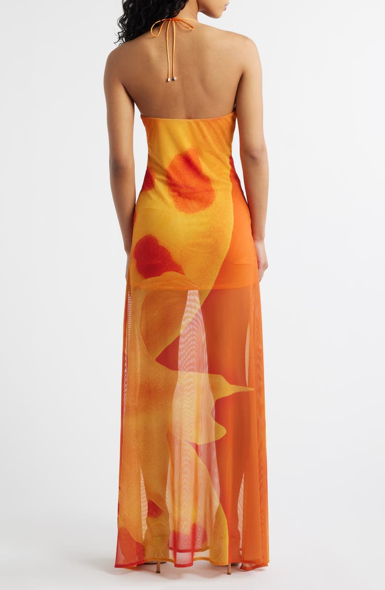 Feners Balita Mesh Maxi Dress, Alternate, color, Peach