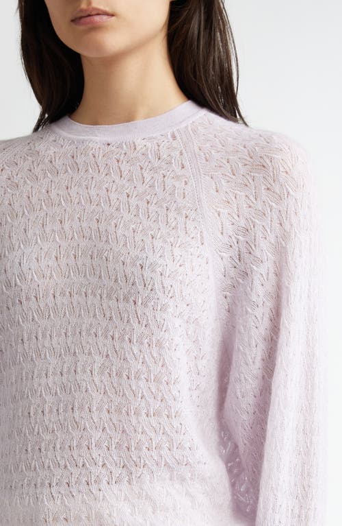 Johnstons Of Elgin Pointelle Superfine Cashmere & Silk Sweater In Lavender