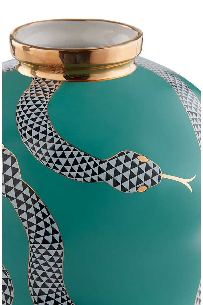 Eden Cinched Vase, Alternate, color, Teal  / Gold
