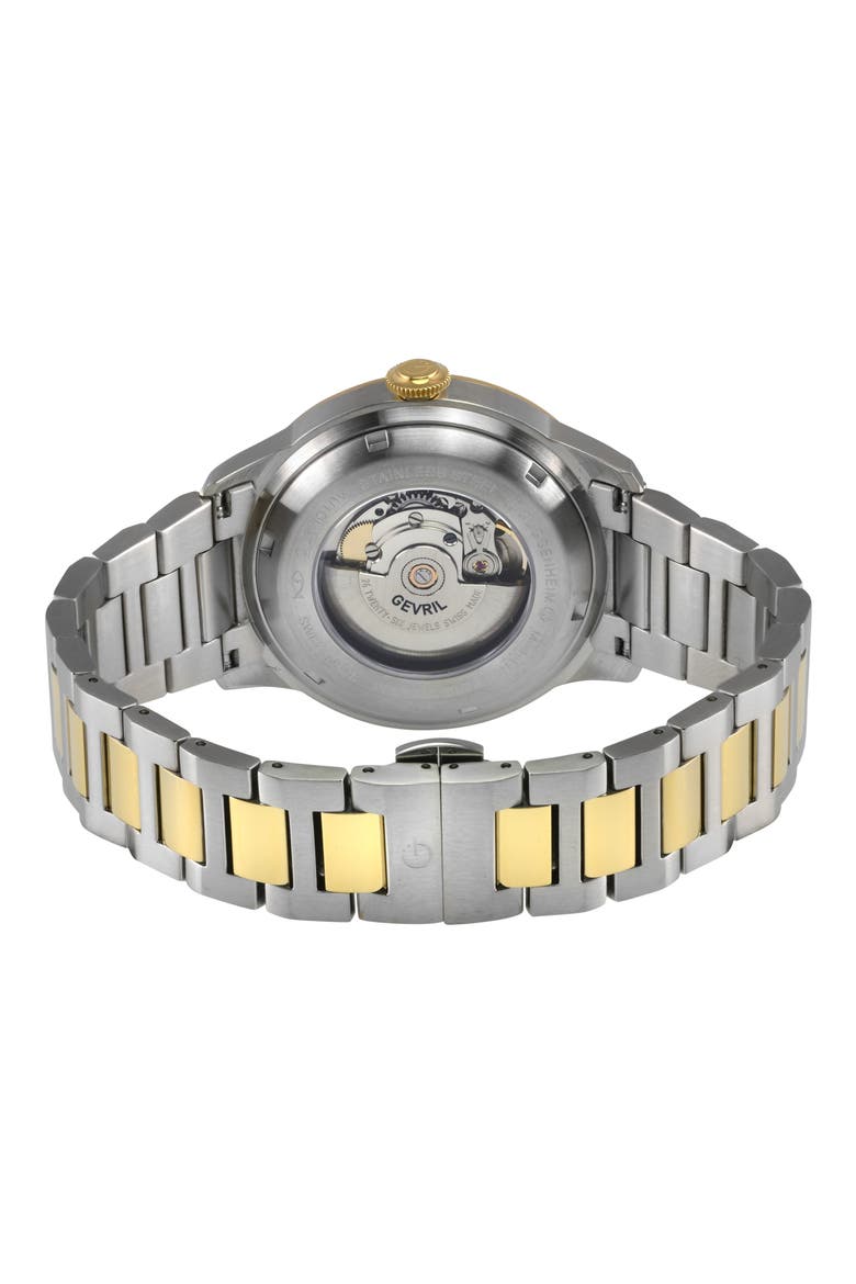 Guggenheim Automatic Bracelet Watch, 44mm, Alternate, color, TWO TONE STAINLESS STEEL