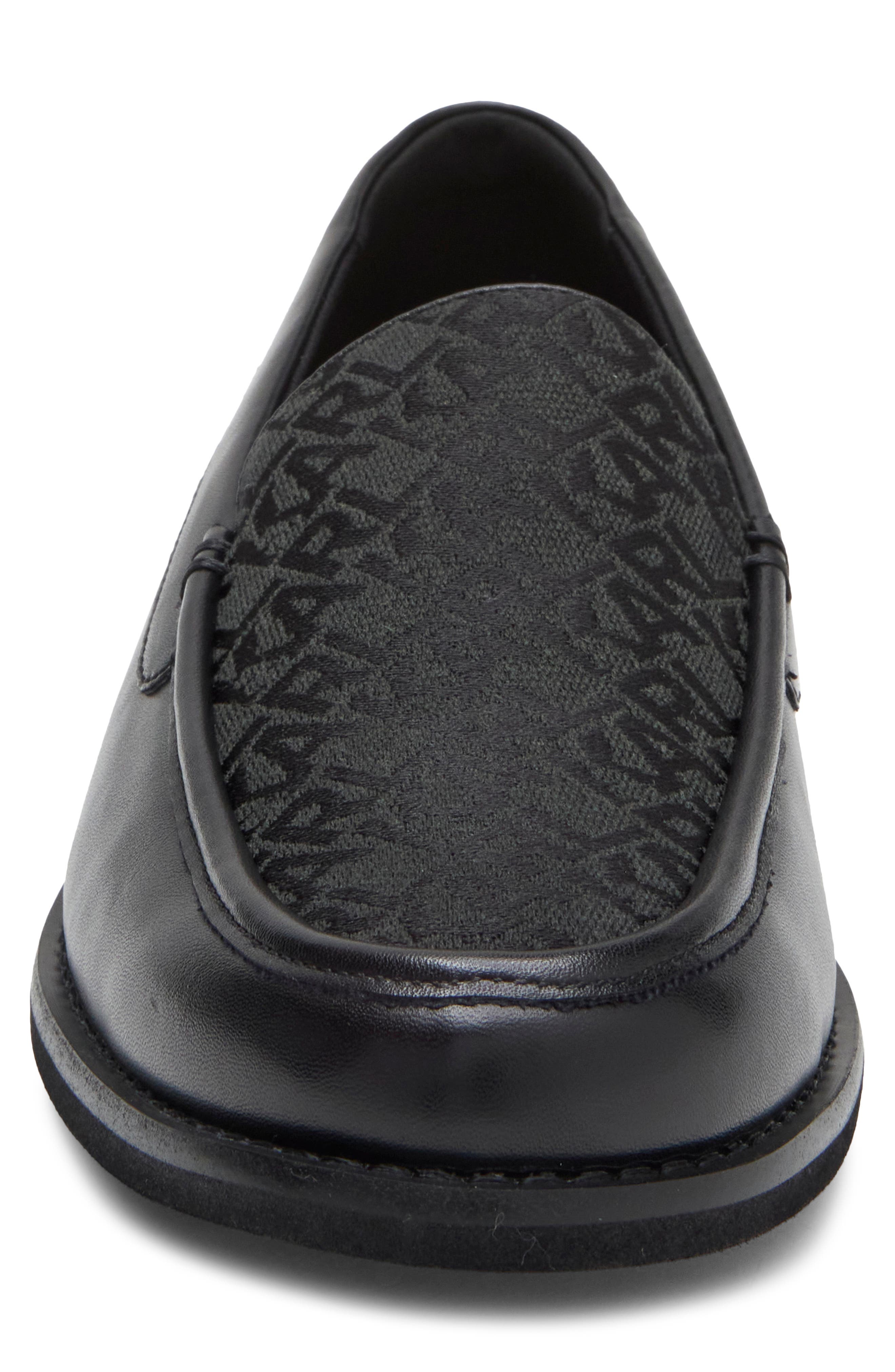 Fleury Faux Leather Penny Loafer, Alternate, color, BLACK