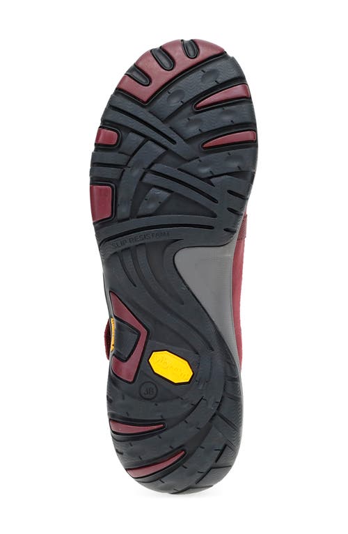 Dansko Primrose Flat In Wine Burnished Suede