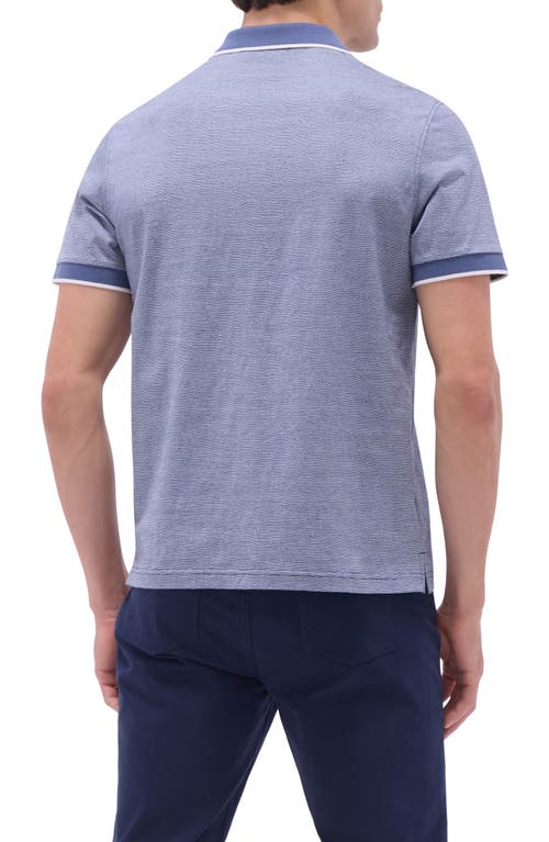 Bugatchi Tipped Piqué Cotton Polo In Navy