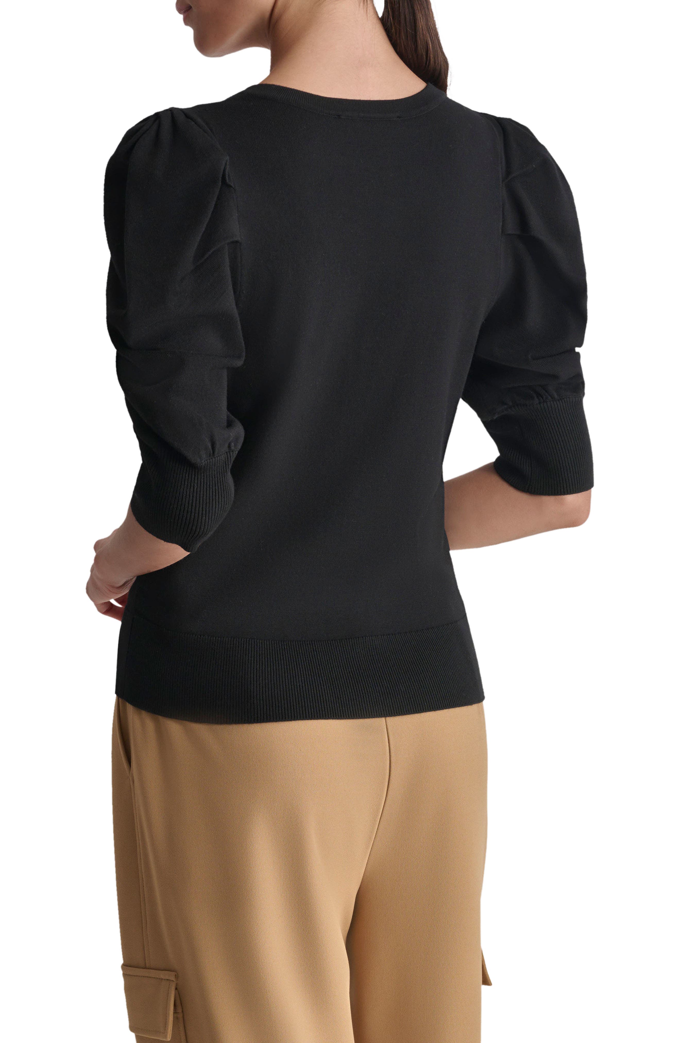 Puff Sleeve V-Neck Sweater - image 2