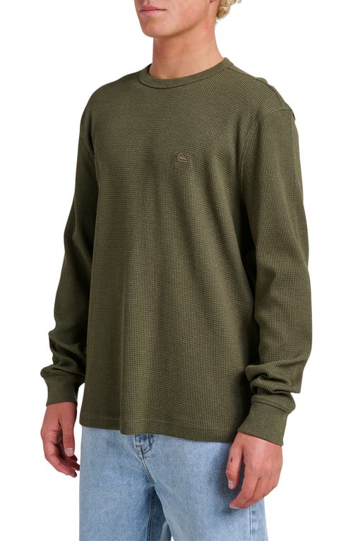 Quiksilver Nelson Long Sleeve Thermal Cotton Blend Pullover In Green