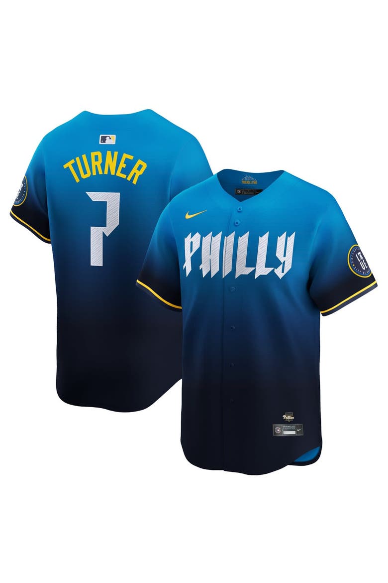 Men's Nike Trea Turner Blue Philadelphia Phillies 2024 City Connect Limited Player Jersey, Main, color, Blue