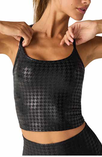 Beyond Yoga Houndstooth Check Slim Crop Tank
