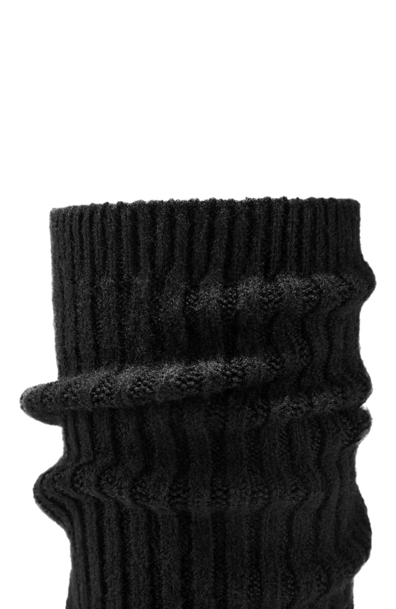 VIVAIA Round-Toe Knee-High Platform Chunky Wool Wedge Boots, Alternate, color, Black