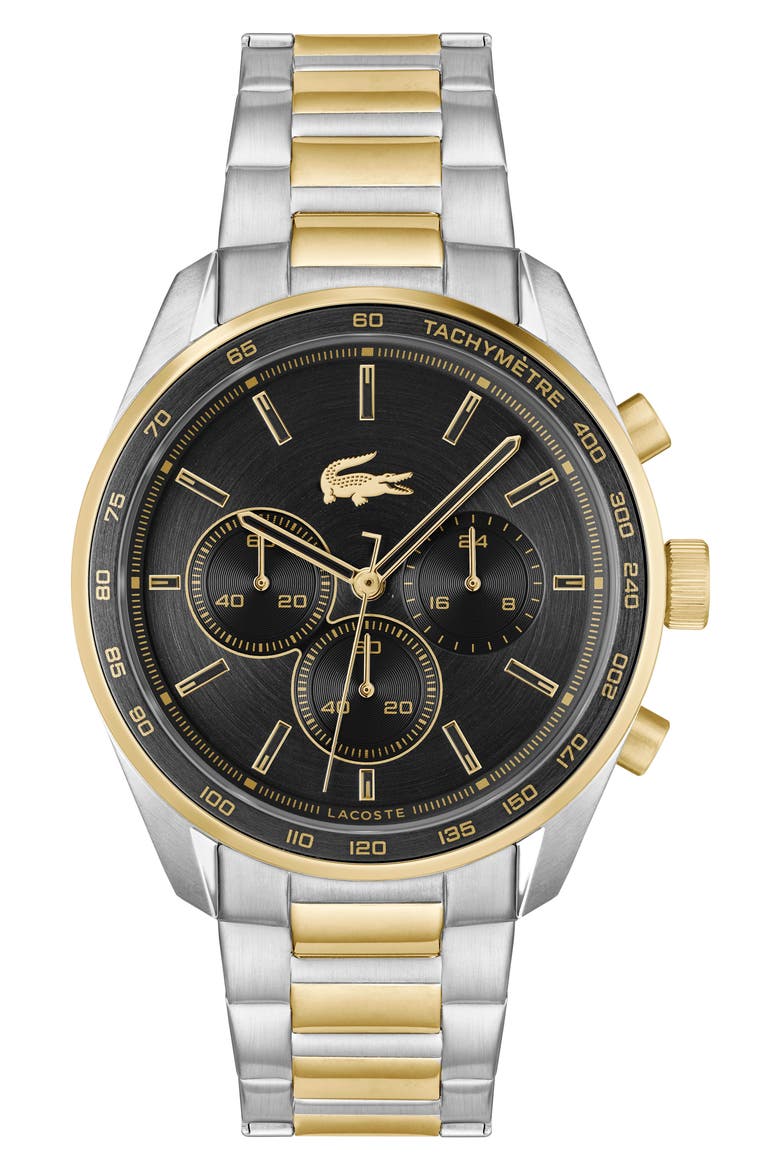 Boston Chronograph Watch, 42mm, Main, color, TWO TONE/ BLACK