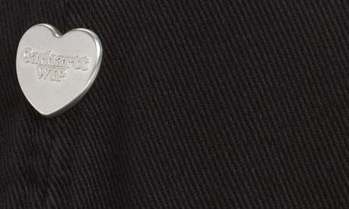 Carhartt Work In Progress Heart Adjustable Cotton Twill Baseball Cap In Black