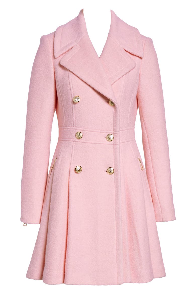 Double Breasted Wool Blend Coat, Alternate, color, PALE PINK