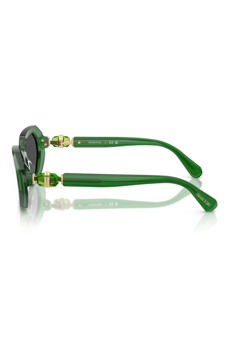 54mm Irregular Sunglasses, Alternate, color, TRANSPARENTT GREEN