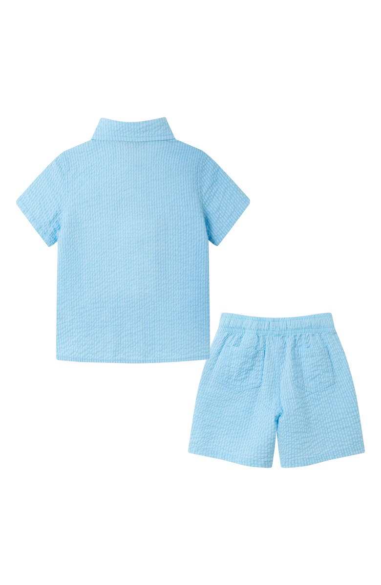 Andy & Evan Kids' Seersucker Button-Up Shirt & Shorts Set, Alternate, color, Bel Air Blue