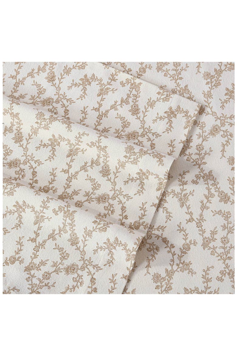Victoria Cotton Flannel Sheet Set, Alternate, color, BEIGE
