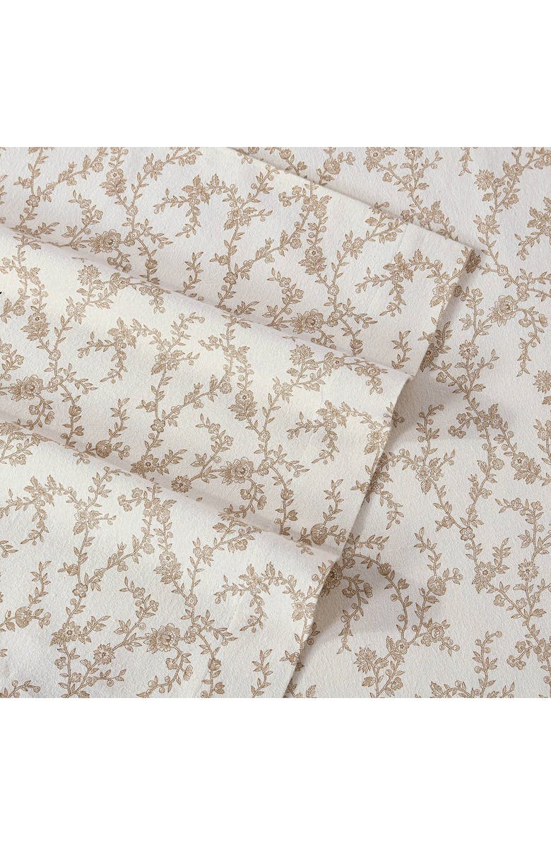 Laura Ashley Victoria Cotton Flannel Sheet Set, Alternate, color, Beige