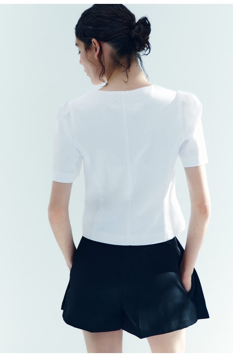 H&M Scoop-neck Blouse, Alternate, color, White