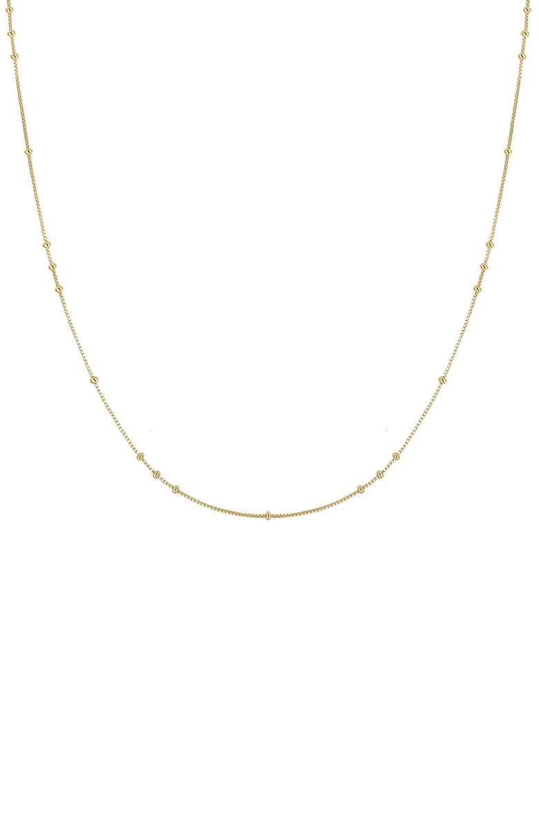 ANIA HAIE Mini Bead Station Box Chain Necklace, Main, color, Shiny Gold