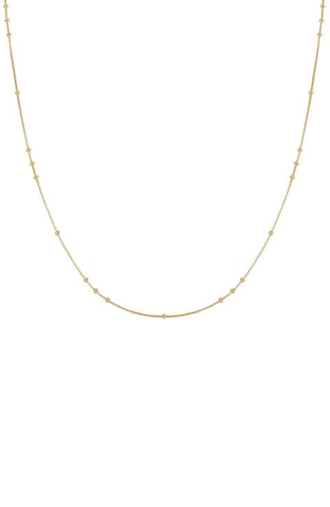 Mini Bead Station Box Chain Necklace