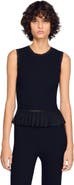 SANDRO Ruffled ottoman knit sweater