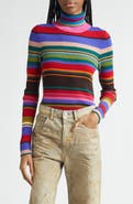 Acne Studios Stripe Rib Wool Turtleneck Sweater