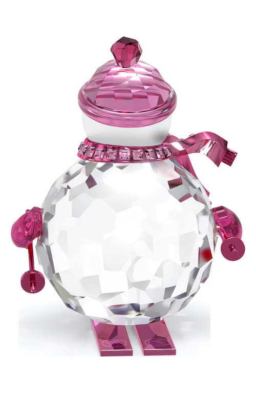 Swarovski Dulcis Holiday Cheers Snowman Ornament In Pink