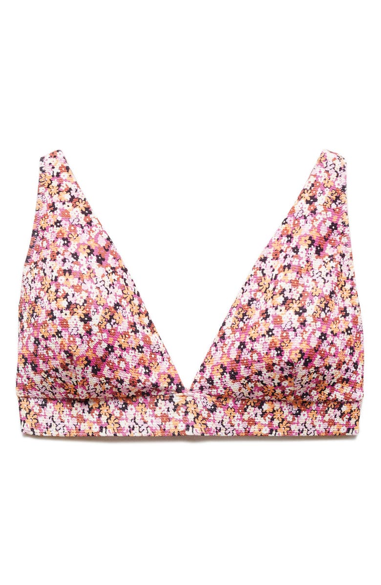 MANGO Floral Triangle Bikini Top, Alternate, color,