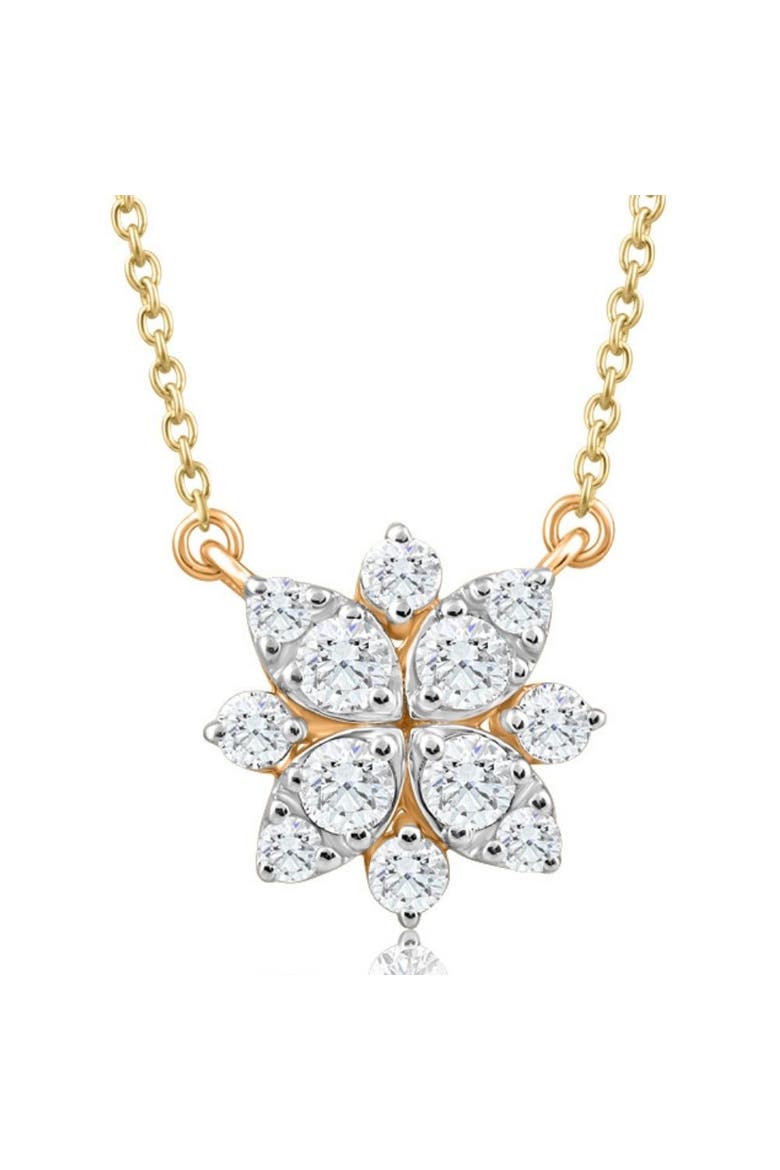 .55Ct TW Diamond Cluster Halo Round Pendant Gold Necklace Lab Grown, Main, color, 10k Yellow Gold
