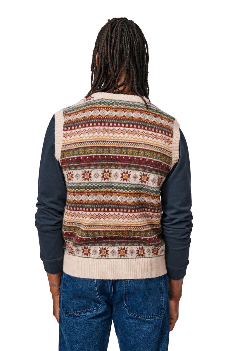 Aubin Fair Isle Slipover Wool Vest, Alternate, color, 