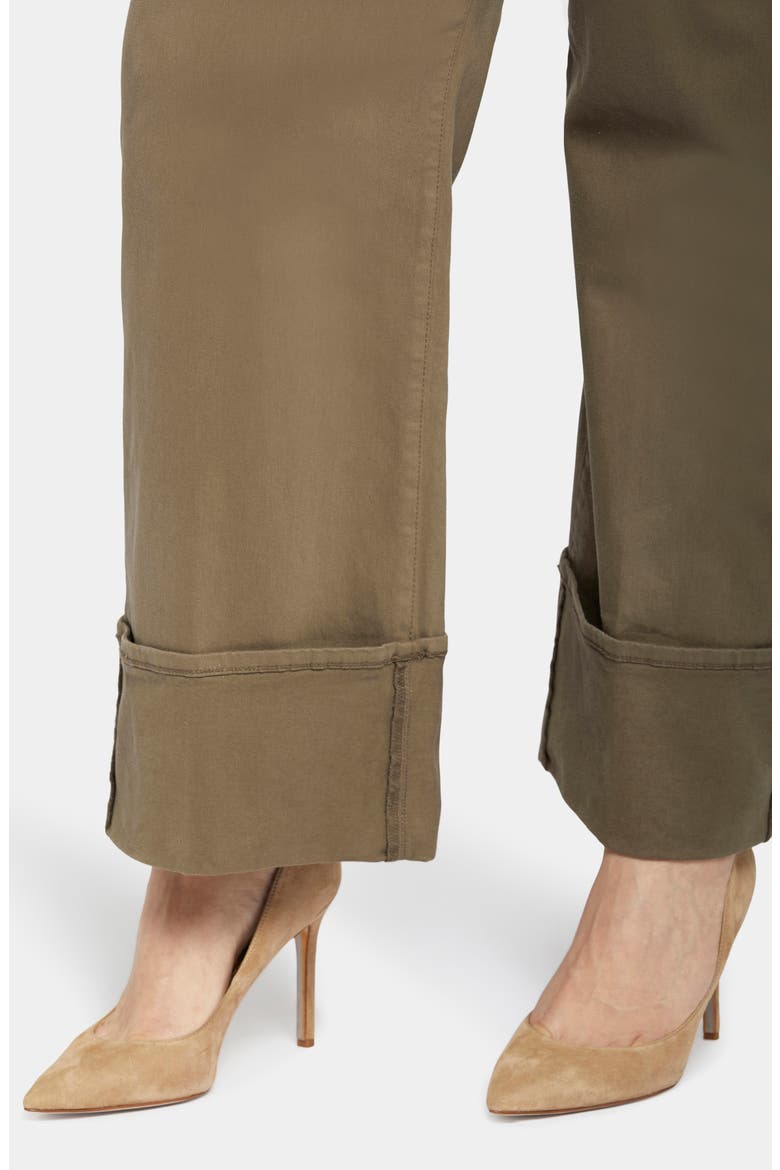 Teresa Deep Cuff Wide Leg Jeans, Alternate, color, RIPE OLIVE