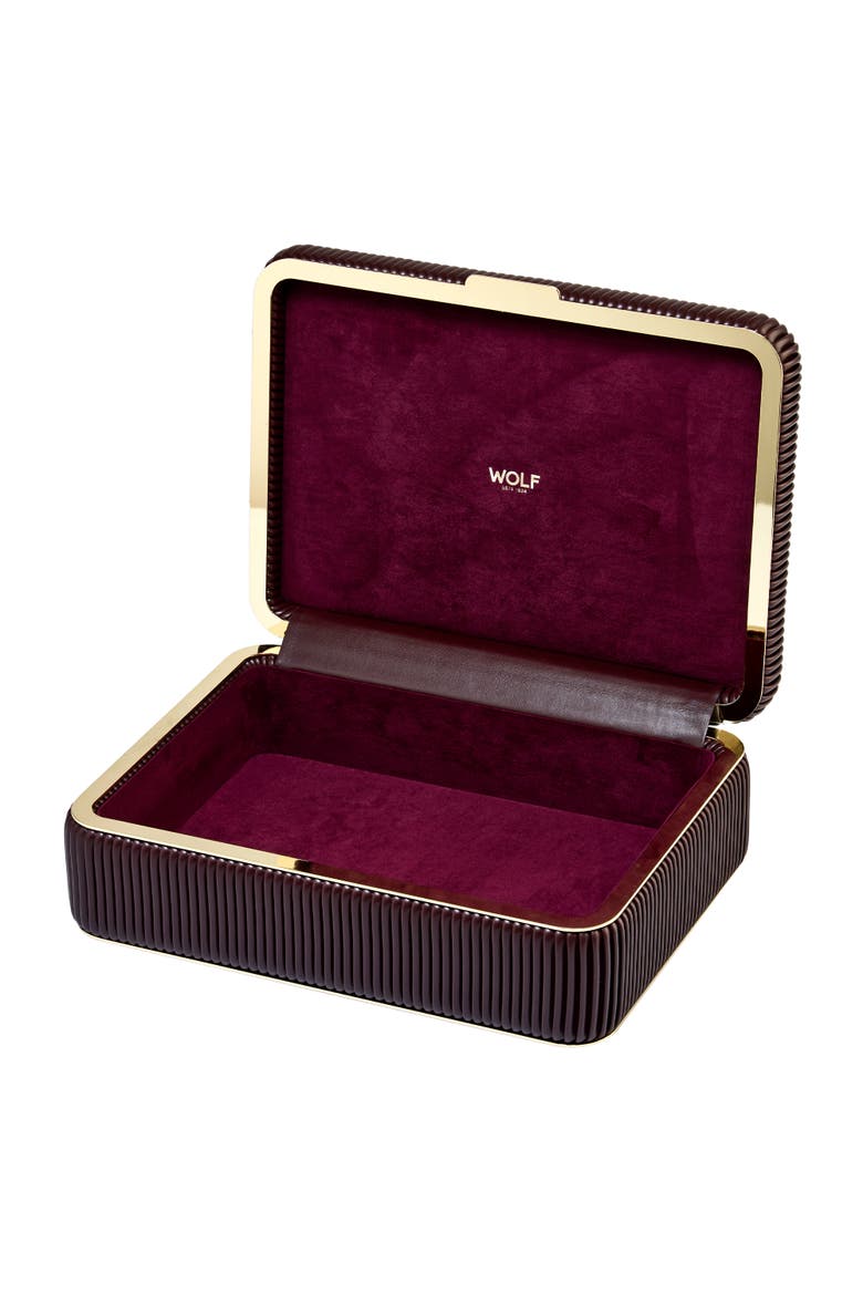Bella Medium Jewelry Box, Alternate, color, Bordeaux