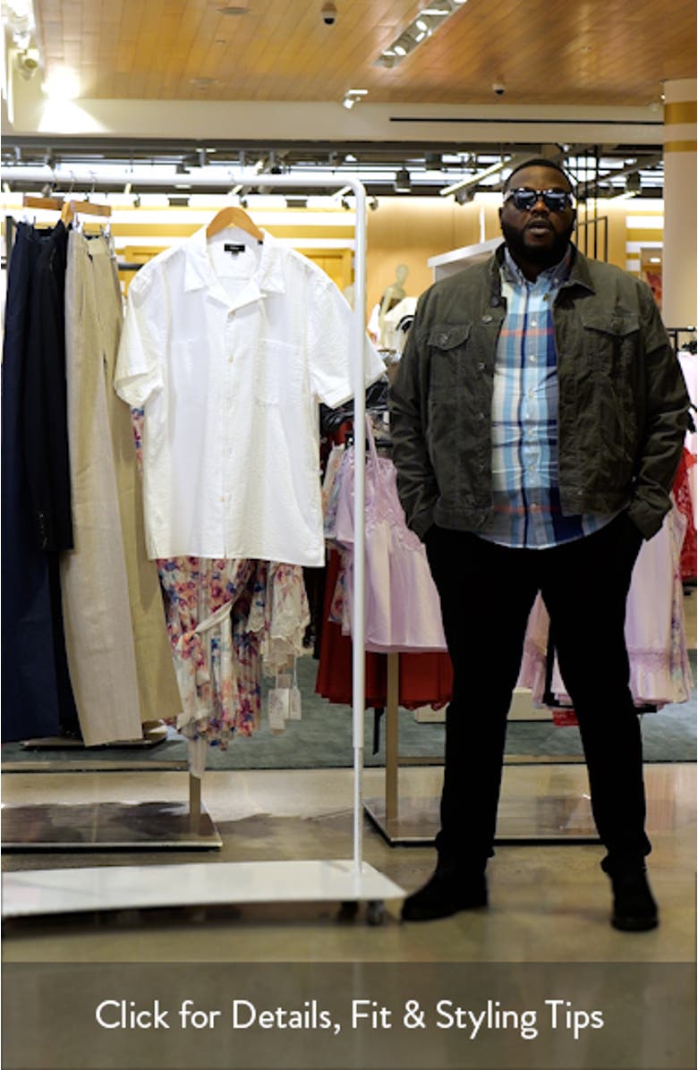 Classic Fit Stripe Seersucker Camp Shirt, sales video thumbnail