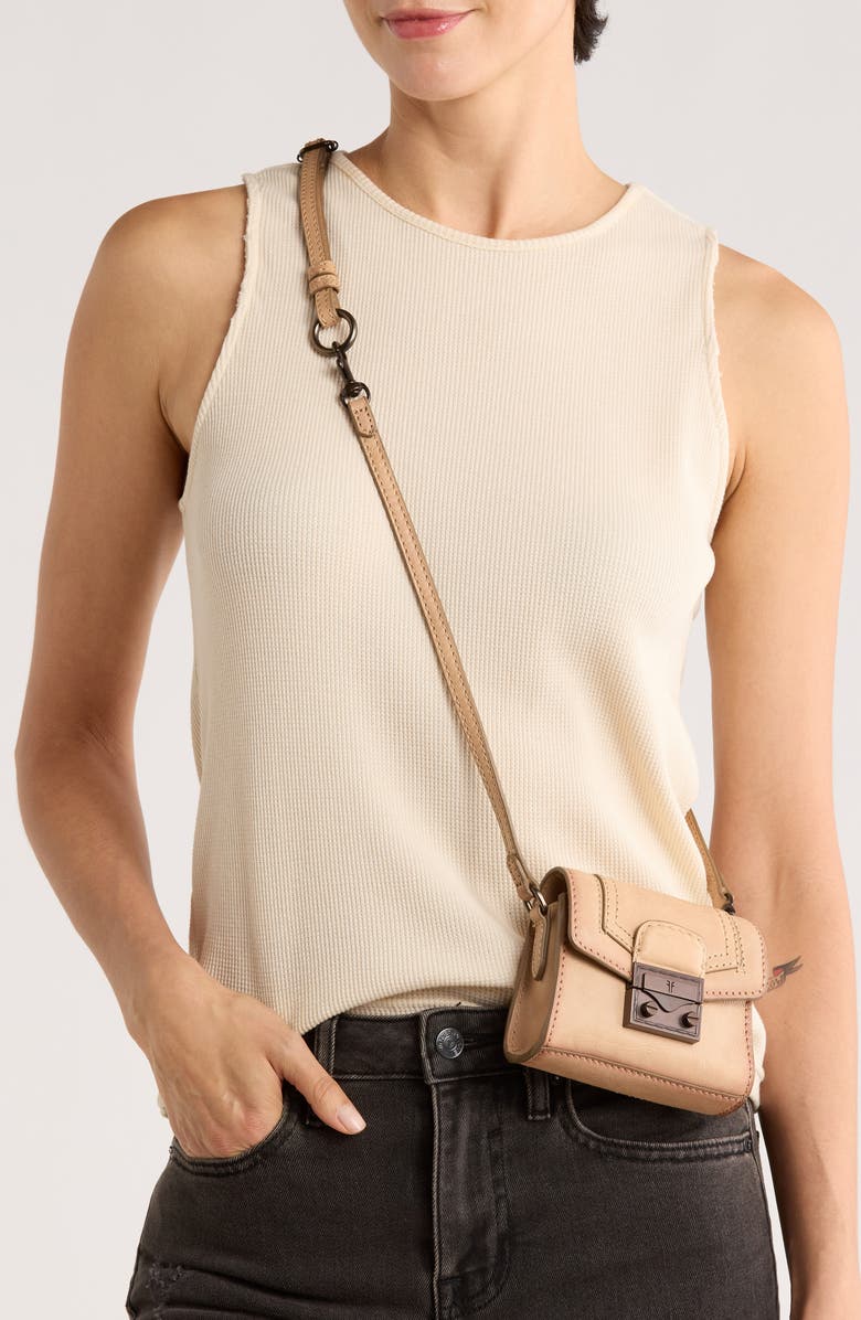 Frye Alex 4-Way Mini Leather Bag, Alternate, color, Beige