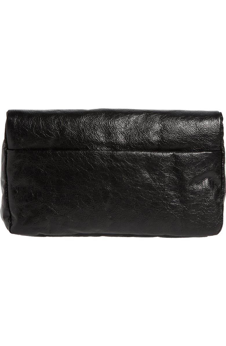Balenciaga Monaco BB Logo Leather Clutch, Alternate, color,
