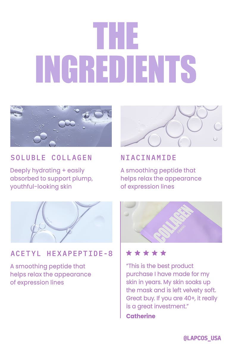 Collagen Firming Sheet Mask, Alternate, color, PURPLE