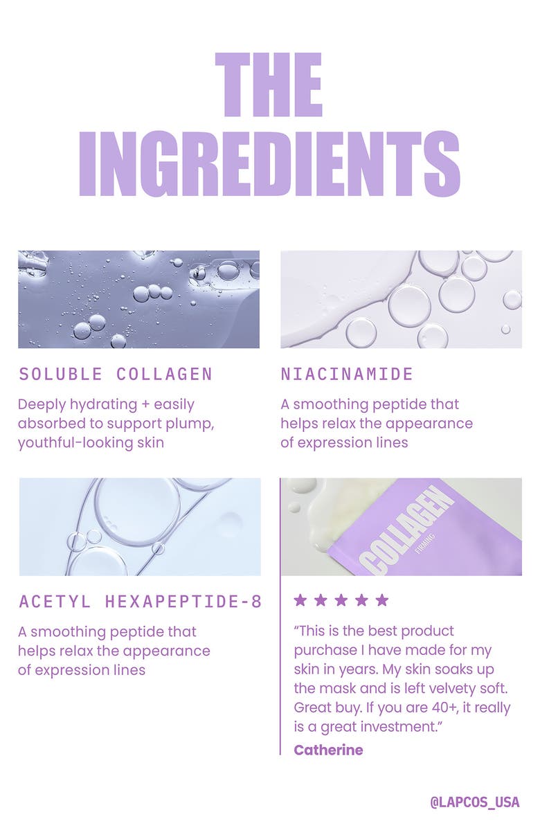 LAPCOS Collagen Firming Sheet Mask, Alternate, color, Purple