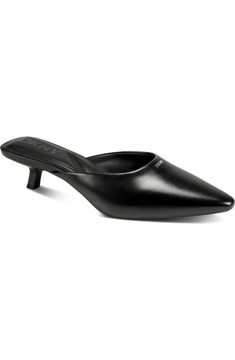 DKNY Nabil Pointed Toe Kitten Heel Mule, Main, color, Black