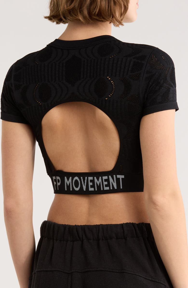 Free People Run The Distance Workout Top, Alternate, color, Black