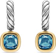 David Yurman Mercer Sterling Silver & 14k Gold Citrine Drop Earrings