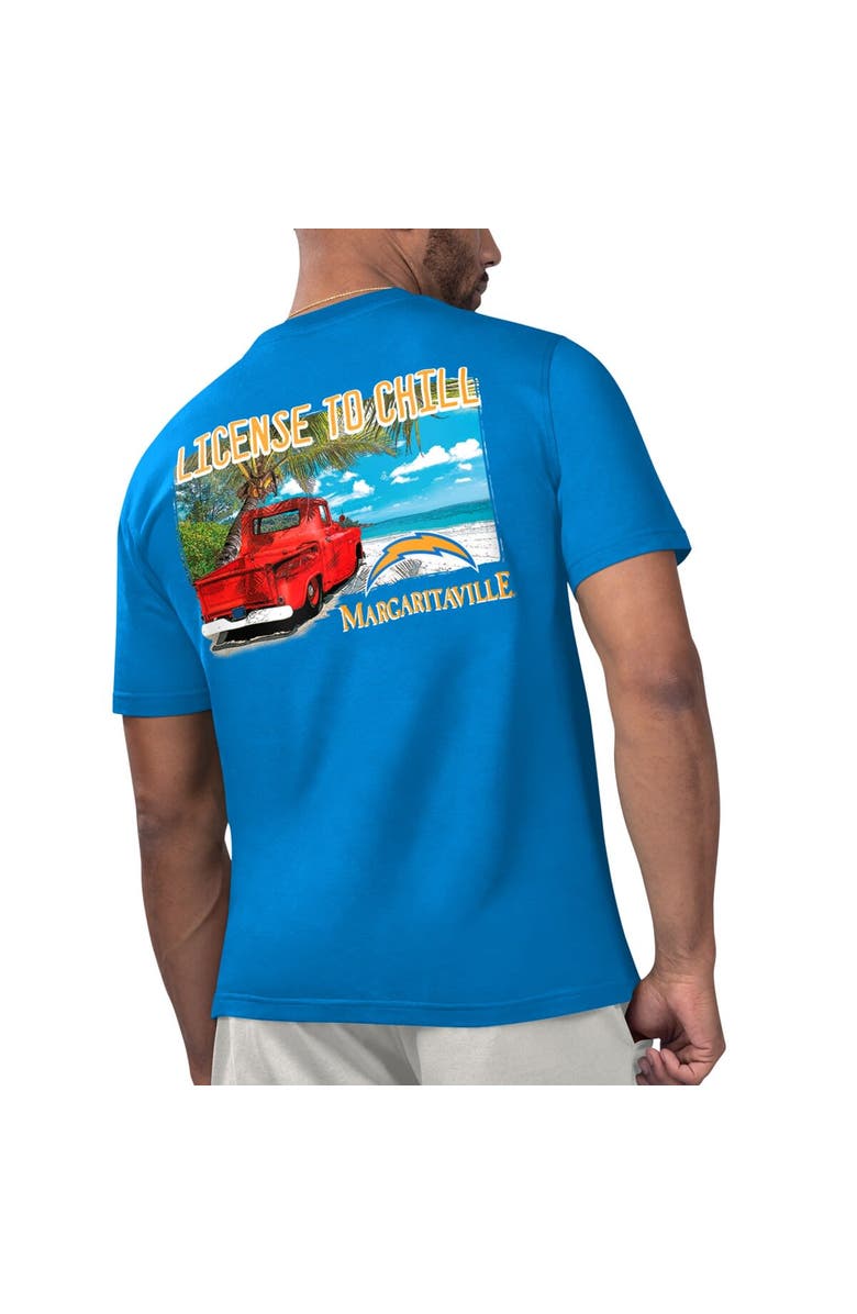 Margaritaville Men's Margaritaville Powder Blue Los Angeles Chargers Licensed to Chill T-Shirt, Alternate, color, Powder Blue