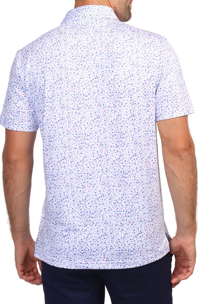 TailorByrd Ditzy Floral Print Performance Polo, Alternate, color, Lilac