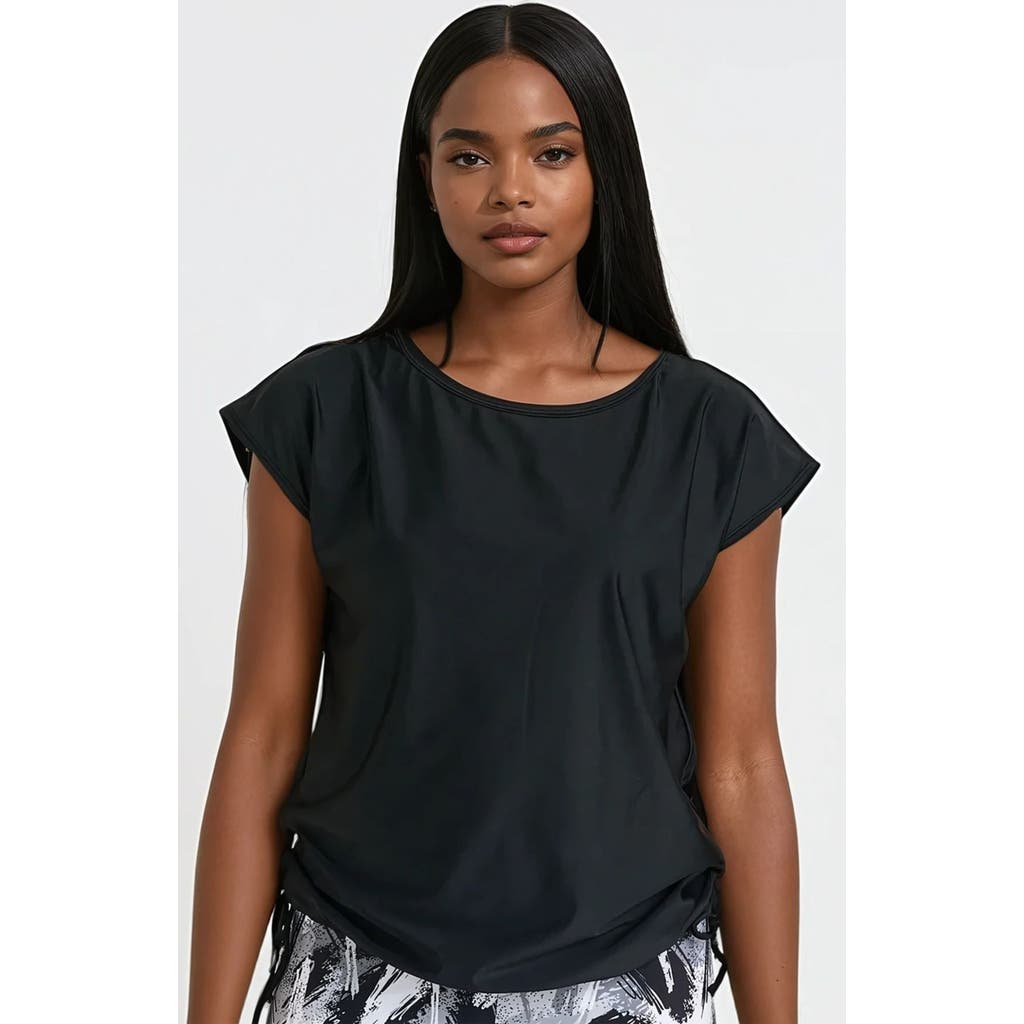 Calypsa Daphne Loose Fit Swim Top In Black