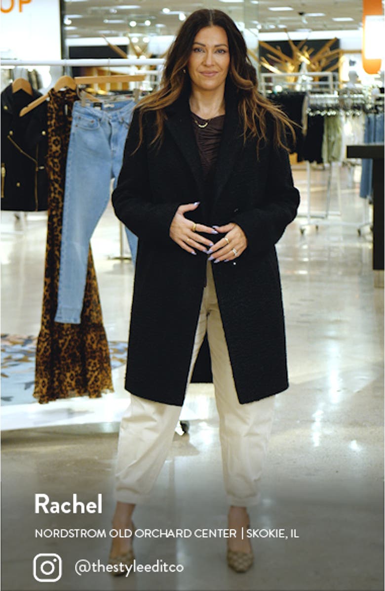 Bouclé Tweed Double Breasted Coat, sales video thumbnail