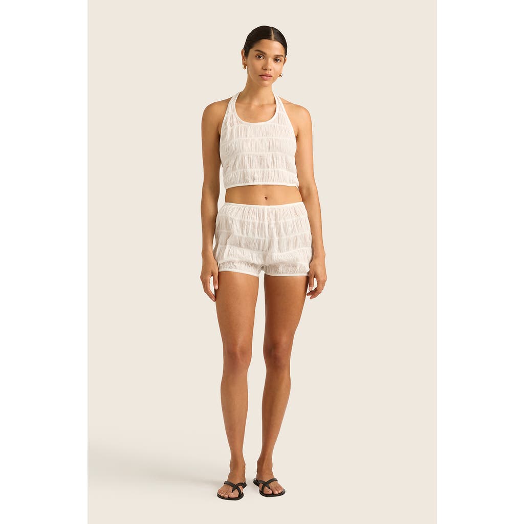 Hope And May Bebi Cotton Halter Neck Top In Chalk