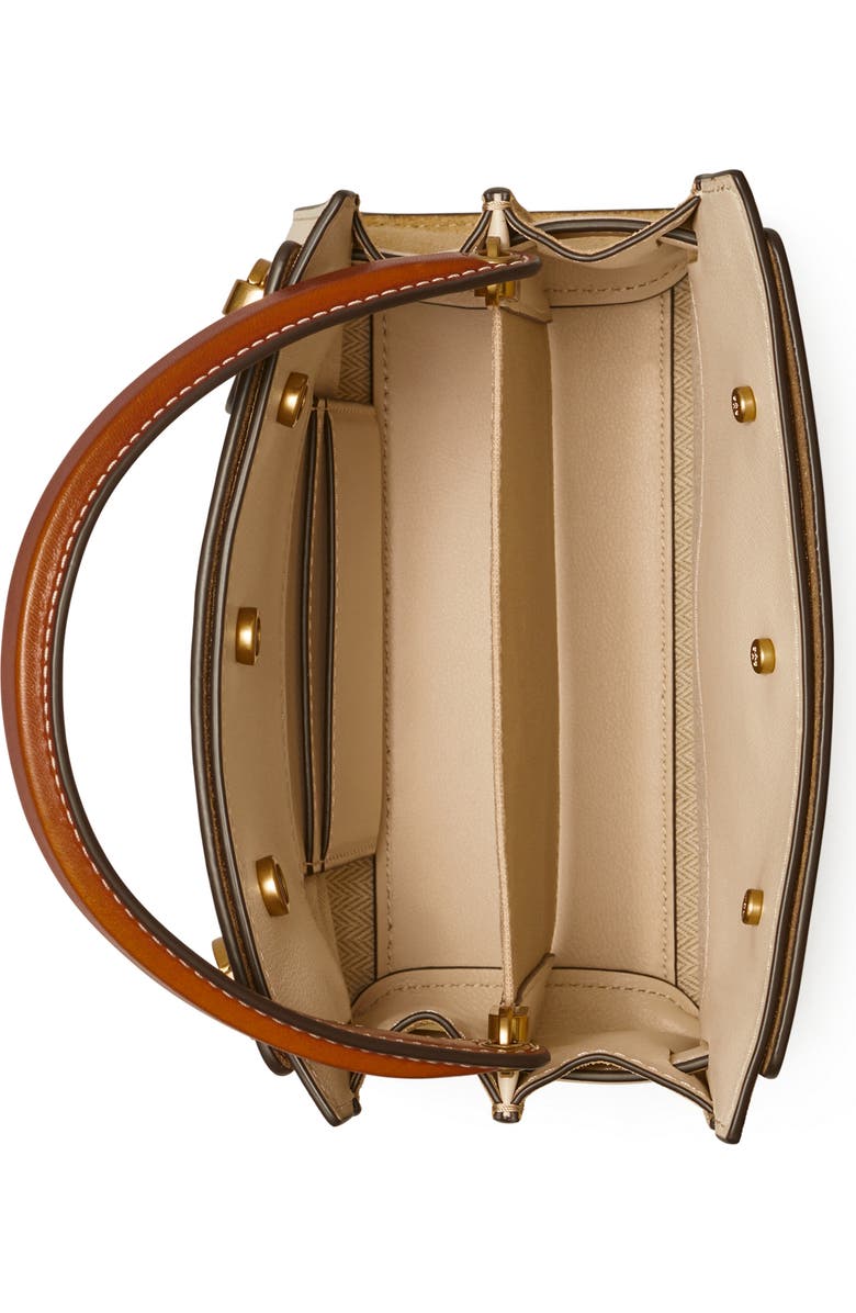 Tory Burch Lee Radziwill Petite Leather Double Bag, Alternate, color, New Cream