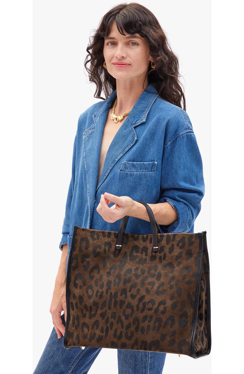 Clare V. Simple Suede Tote, Alternate, color, Cocoa Pablo Cat Suede