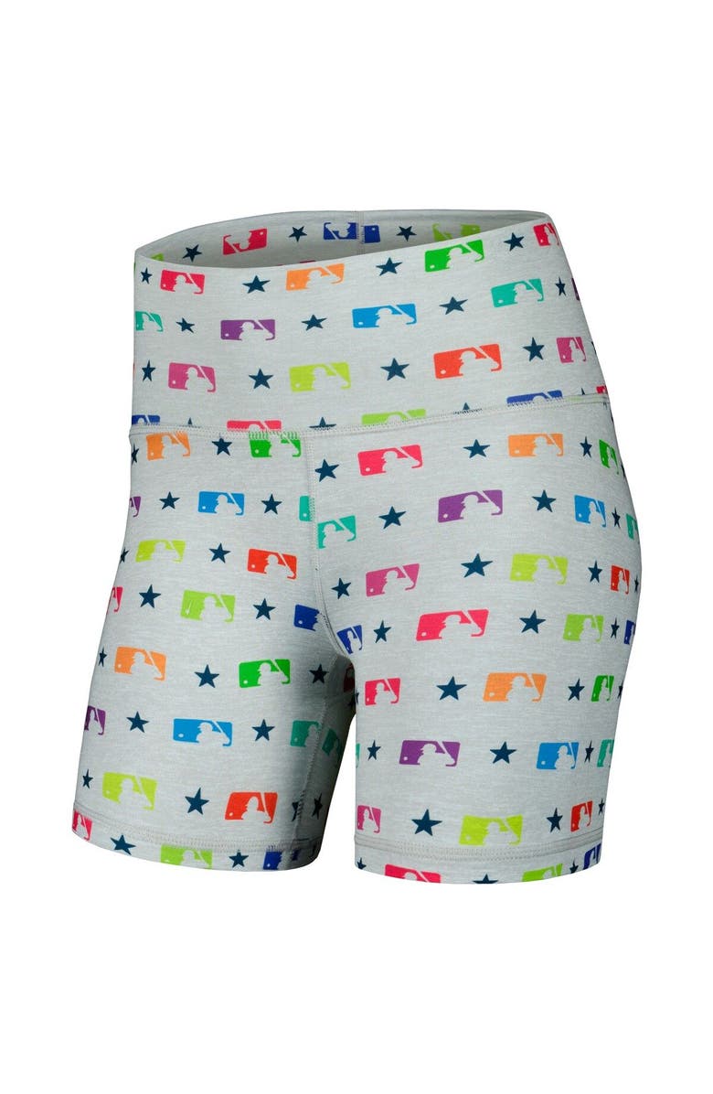 Terez Women's Terez Gray MLB Merchandise TLC Rainbow Shorts, Alternate, color, 