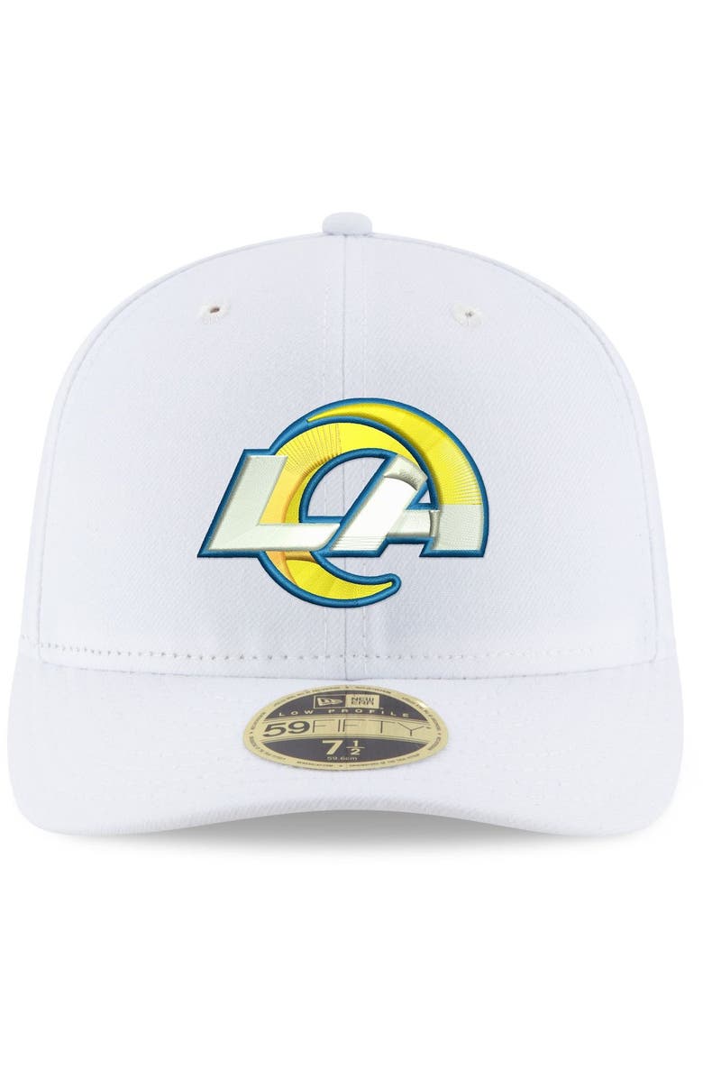 New Era Men's New Era White Los Angeles Rams Omaha Low Profile 59FIFTY Fitted Hat, Alternate, color, White